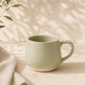 Petit Mug Brume en céramique vert sauge pâle de 25 cl.