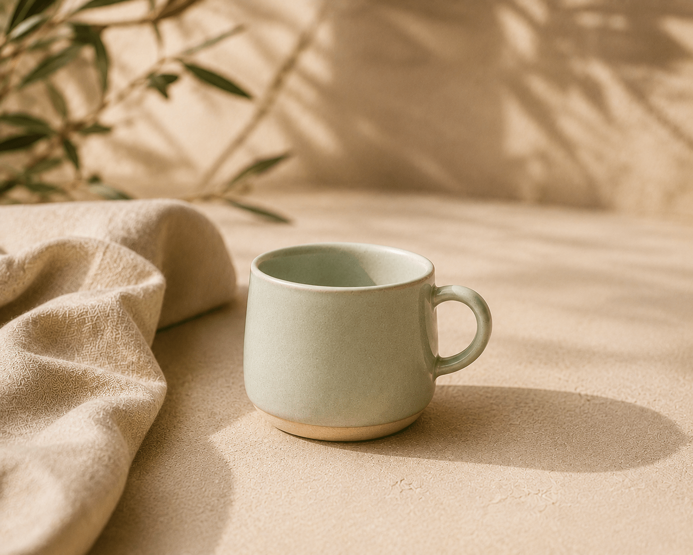 14 — tasse rosée Tasse Rosée en céramique vert céladon de 18 cl avec finition artisanale.