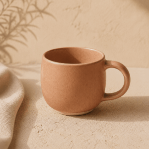 Petit Mug Sienne en céramique argile rosée de 25 cl.