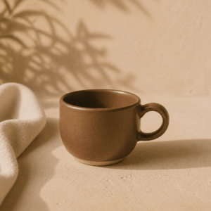 Tasse Calme de 18 cl en céramique brun argile avec finition mate.