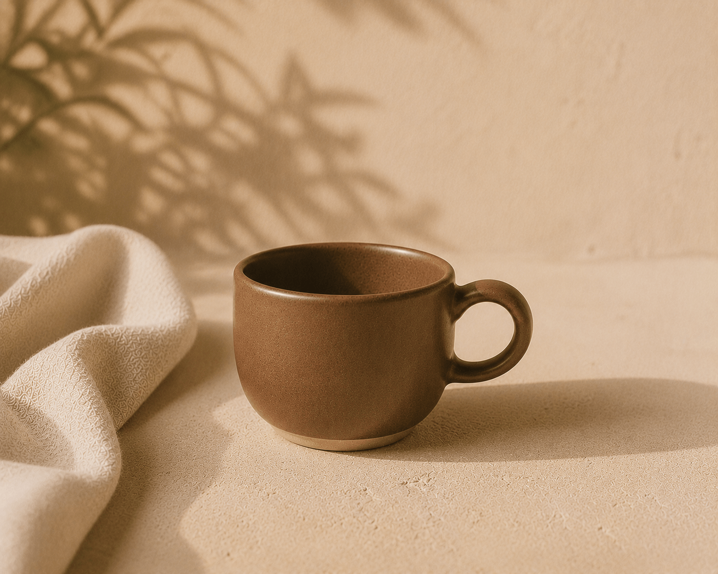 24 — tasse calme Tasse Calme de 18 cl en céramique brun argile avec finition mate.